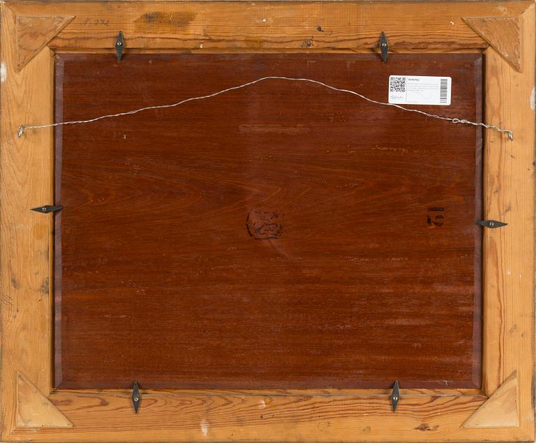 BERNHARD OSCARSSON, oil on Mahogany panel, signed Oscarsson and dated 1928.