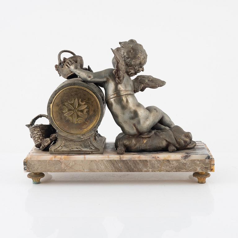 A mantle clock, Louis and Francois Moreau, France, early 20th Century.