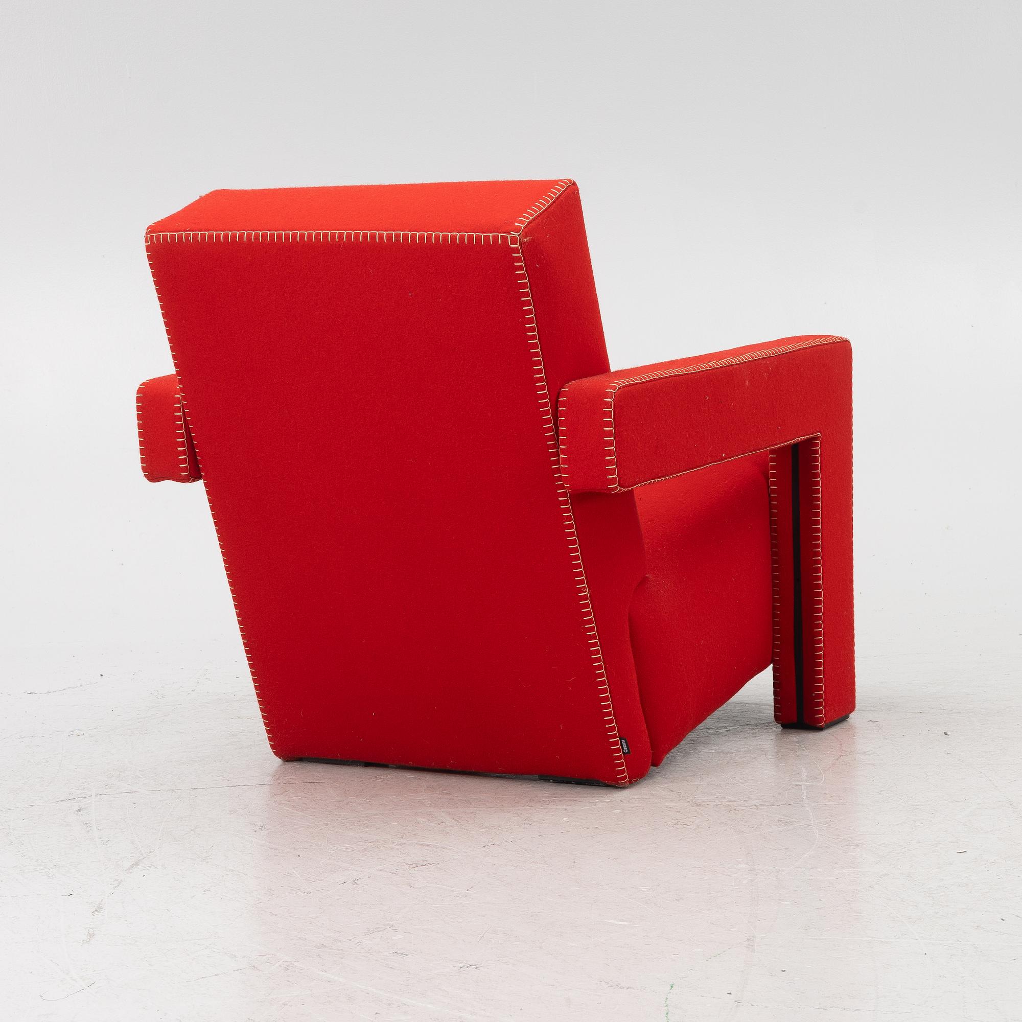 Gerrit Rietveld, fåtölj, "Utrecht", Cassina, 2000-tal.