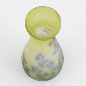 Emile Gallé, vase, glass, Art Nouveau, Nancy, France, early 20th century.