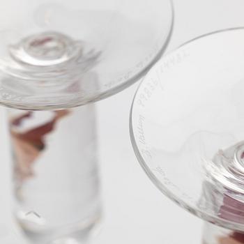 Bertil Vallien, "Millenium", Champagneglas, ett par, Kosta Boda.