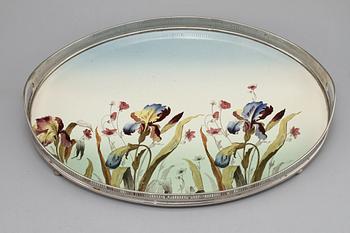 BRICKA samt COASTERS, 2 st, delvis Villeroy & Boch, 1900-talets mitt.