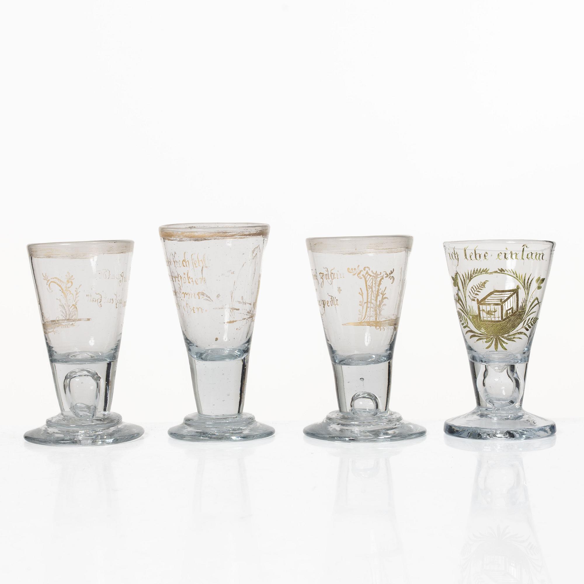Glasses, 11 pcs, Germany, 18th century.