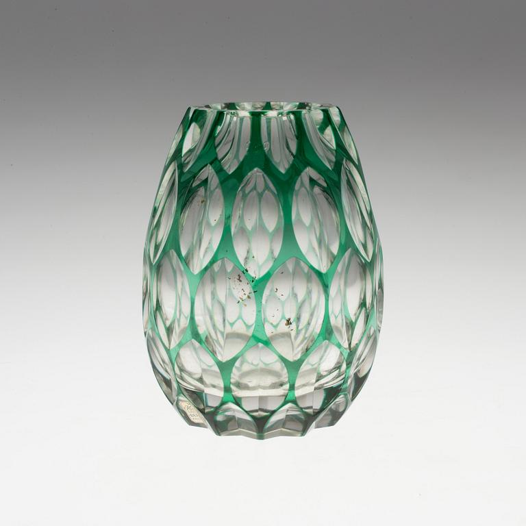 A glass vase designed by Elis Bergh for Kosta, 1940´s.