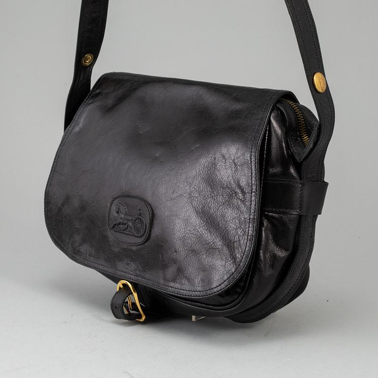 CÉLINE,a black leather handbag.