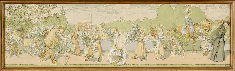 CARL LARSSON, färglitografi, omkring år 1900.