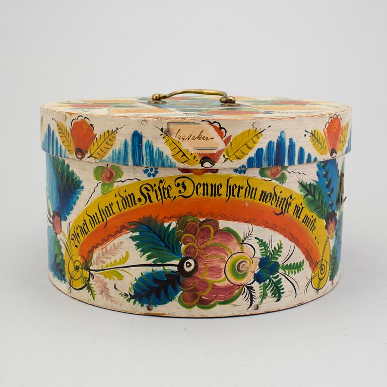 A painted traditional folk art case Norway dated 1881.