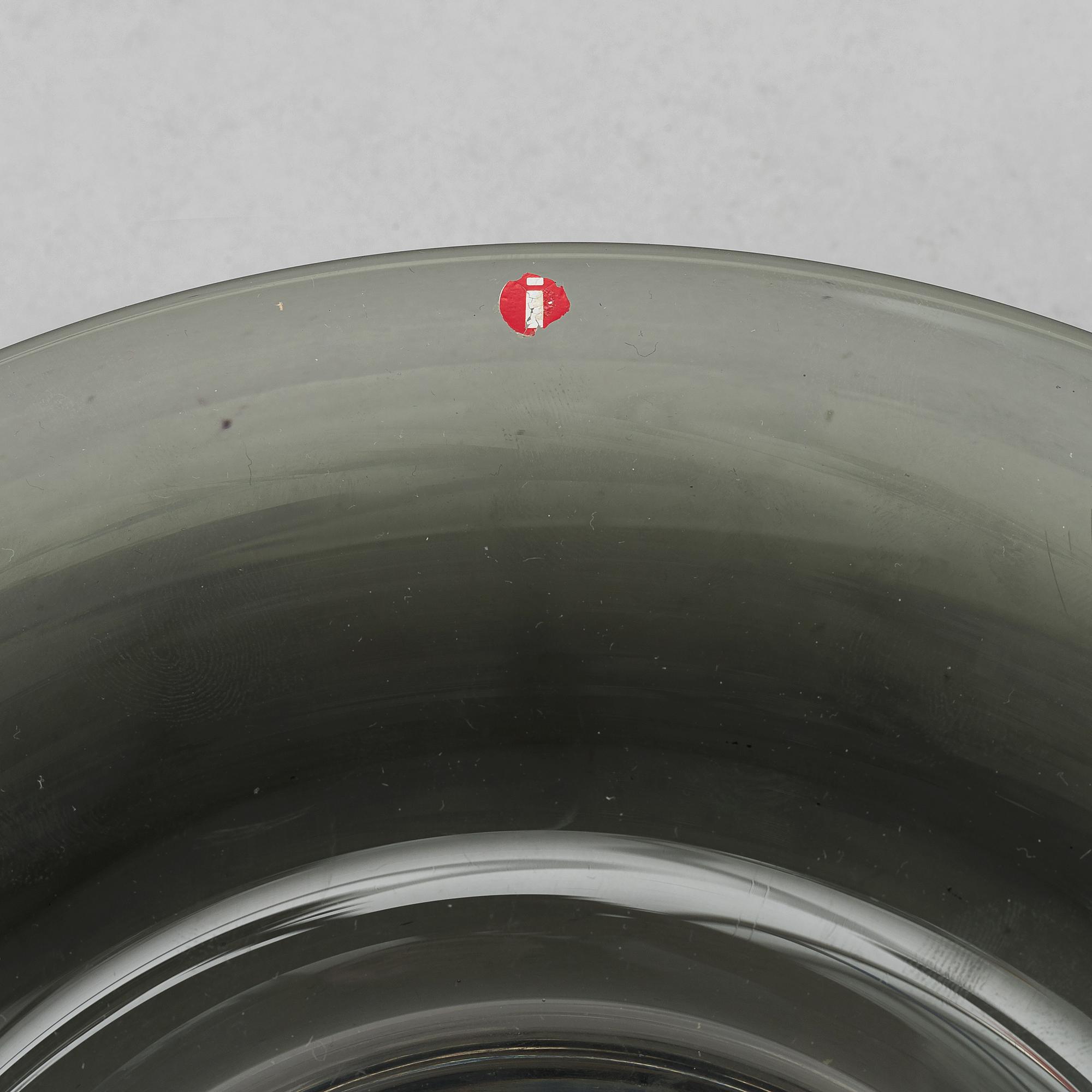 Timo Sarpaneva, a 'Cardinal's hat' glass bowl, Iittala, signed and dated -57.