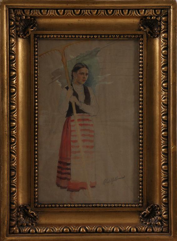 OKÄND KONSTNÄR, akvarell, sign "Edelfelt".