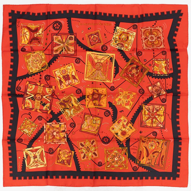 Hermès, scarf, "La Mecanique des Idees".
