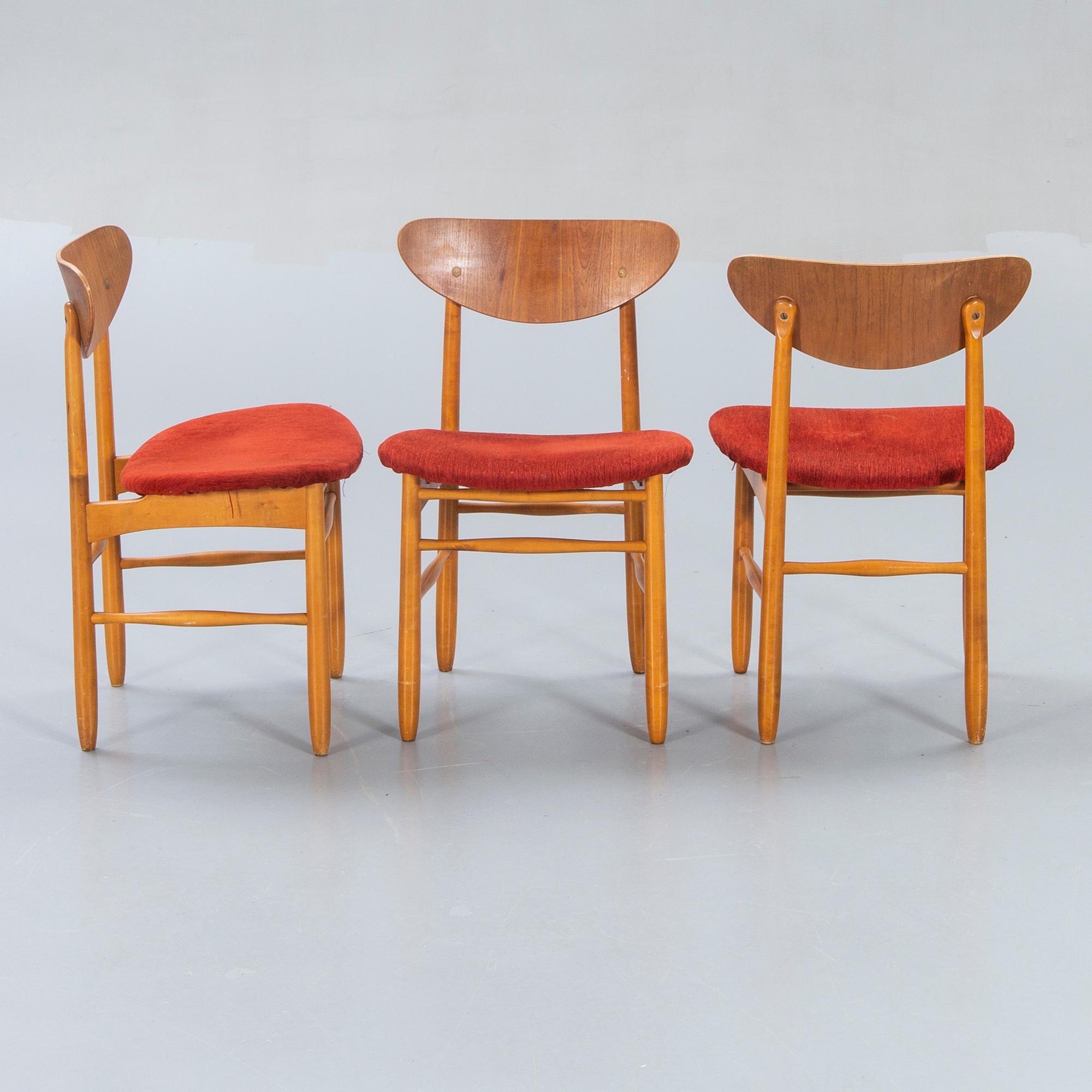 Chairs, 3 pcs, 1950s.