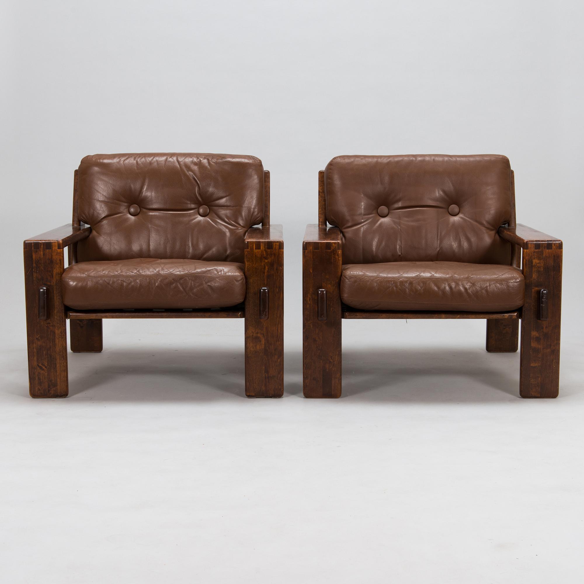 Esko Pajamies, a pair of 1970's 'Bonanza' armchairs for Asko, Finland.