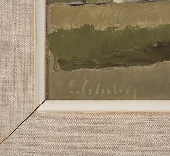 ERIC CEDERBERG, oljemålning på pannå, signerad.