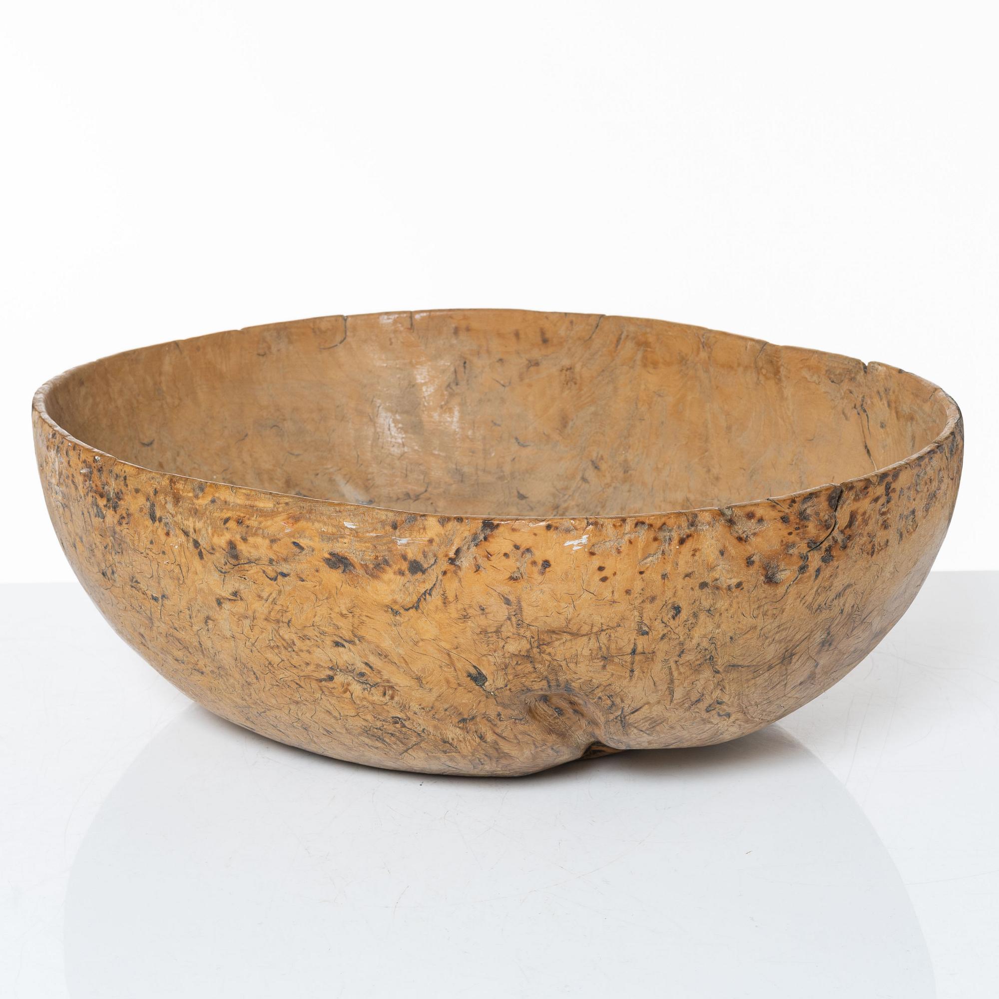 A Swedish burl bowl, dated 1796.