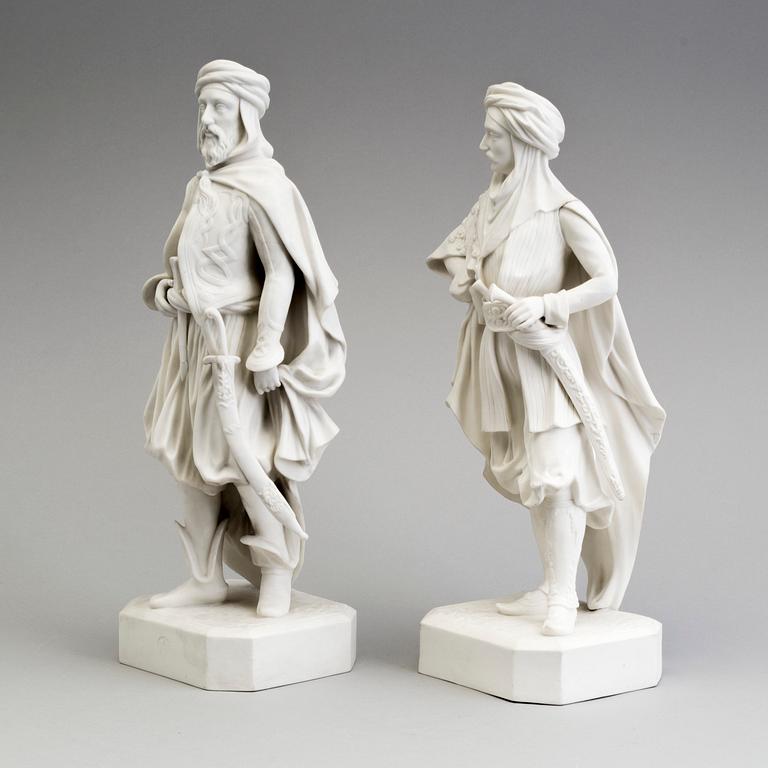 A PAIR OF PARIAN FIGURES, Gustafsberg, 1860/70.