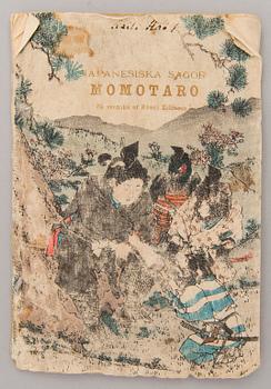A late 19th century "Momotaro" book, woodcut on rice paper, Japan.