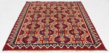 Cover, rya rug, southwestern Skåne, around the year 1900, Approx. 210 x 120 cm.