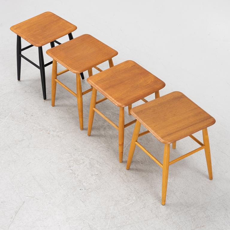 Four 'Fanett' stools, Edsbyverken, Sweden, 1960's.