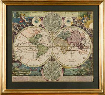 A MAP, Johann Baptiste Homann, Planiglobii Terrestris, Nuremberg, 1720-1730.