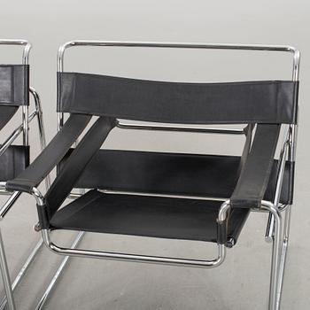 MARCEL BREUER, armchairs a pair of "Wassily", Knoll international 1980.