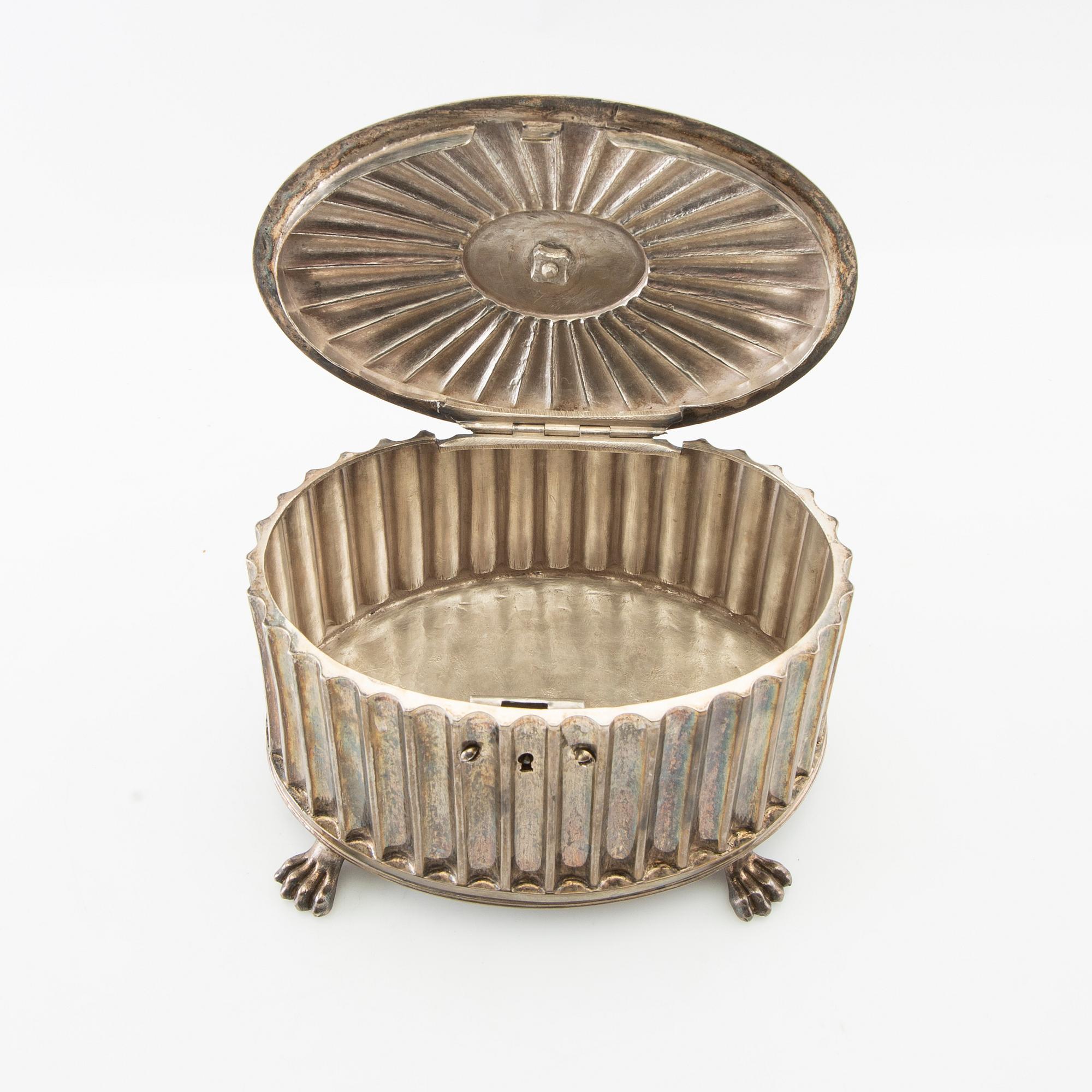 Text: "Pehr Zethelius sugar box silver Stockholm 1797 Gustavian".
