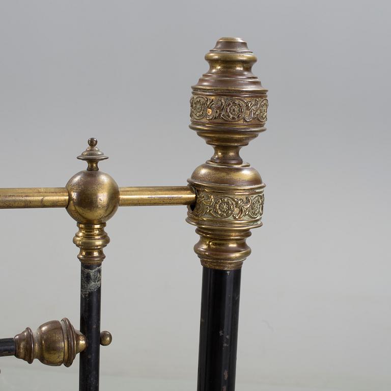 An iron bed, late 19th century.