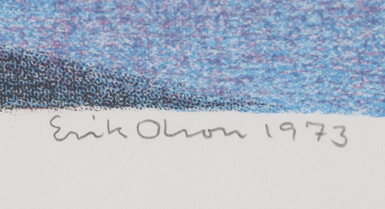 ERIK OLSON, färglitografi, signerad 1973 och numrerad 214/310.