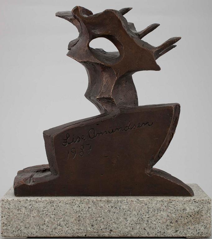LISE AMUNDSEN, FÅGLAR. Brons, sign. 1987.