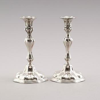 LJUSSTAKAR, 1 par, silver, 1900-talets första hälft.