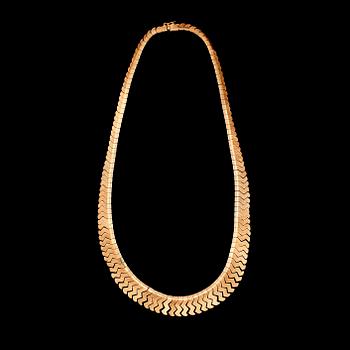 COLLIER, 18 k rödguld, 1900-talets andra hälft. Vikt ca 33 gram.