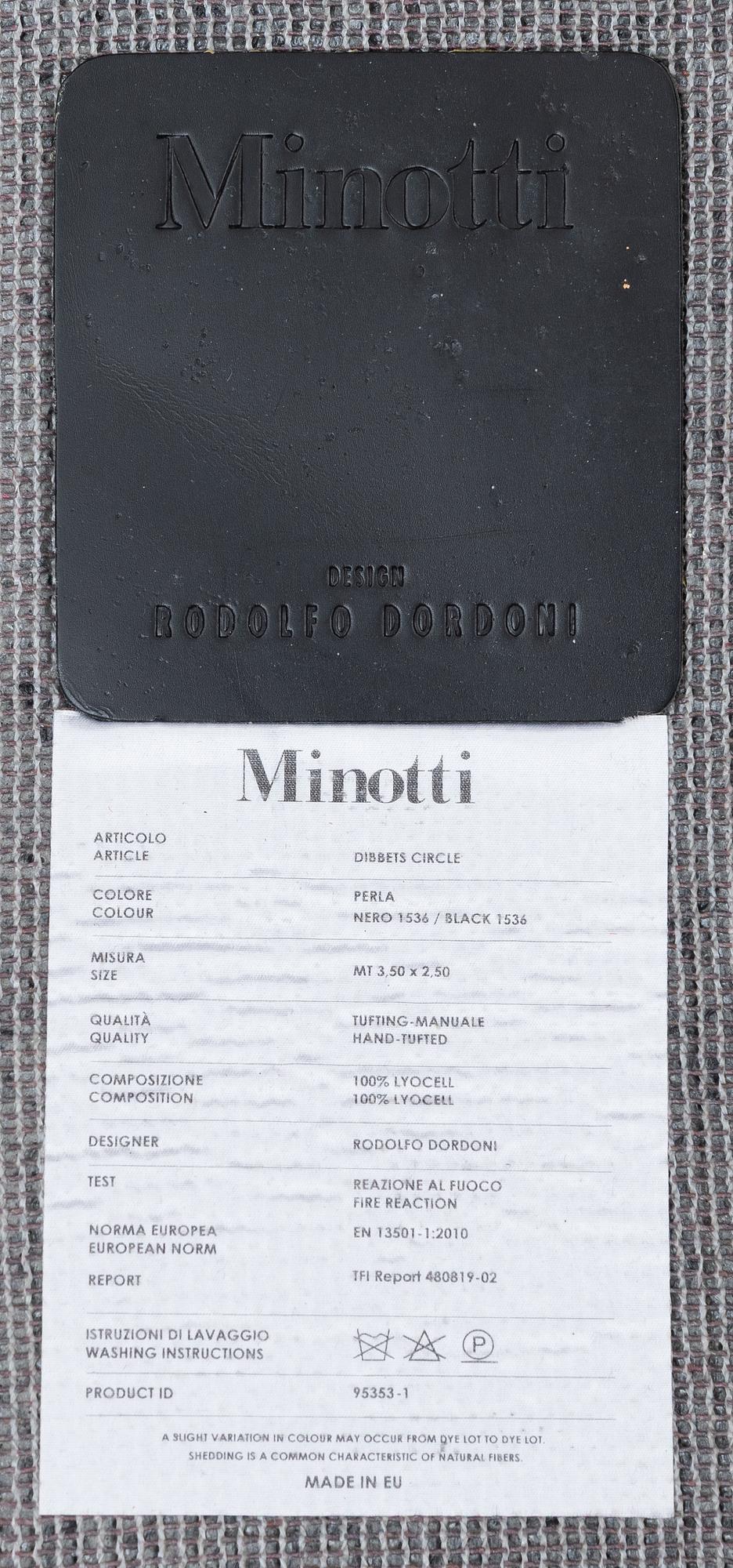 Rodolfo Dordoni, Matta, "Dibbets Circle", Minotti, Italien. ca 350 x 250 cm.