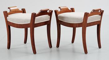 251. A pair of stools, Karl Johan, 19th Century.