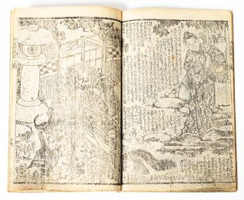 Utagawa Kunisada, album, två stycken, "Monster cat that eats humans", 1852.