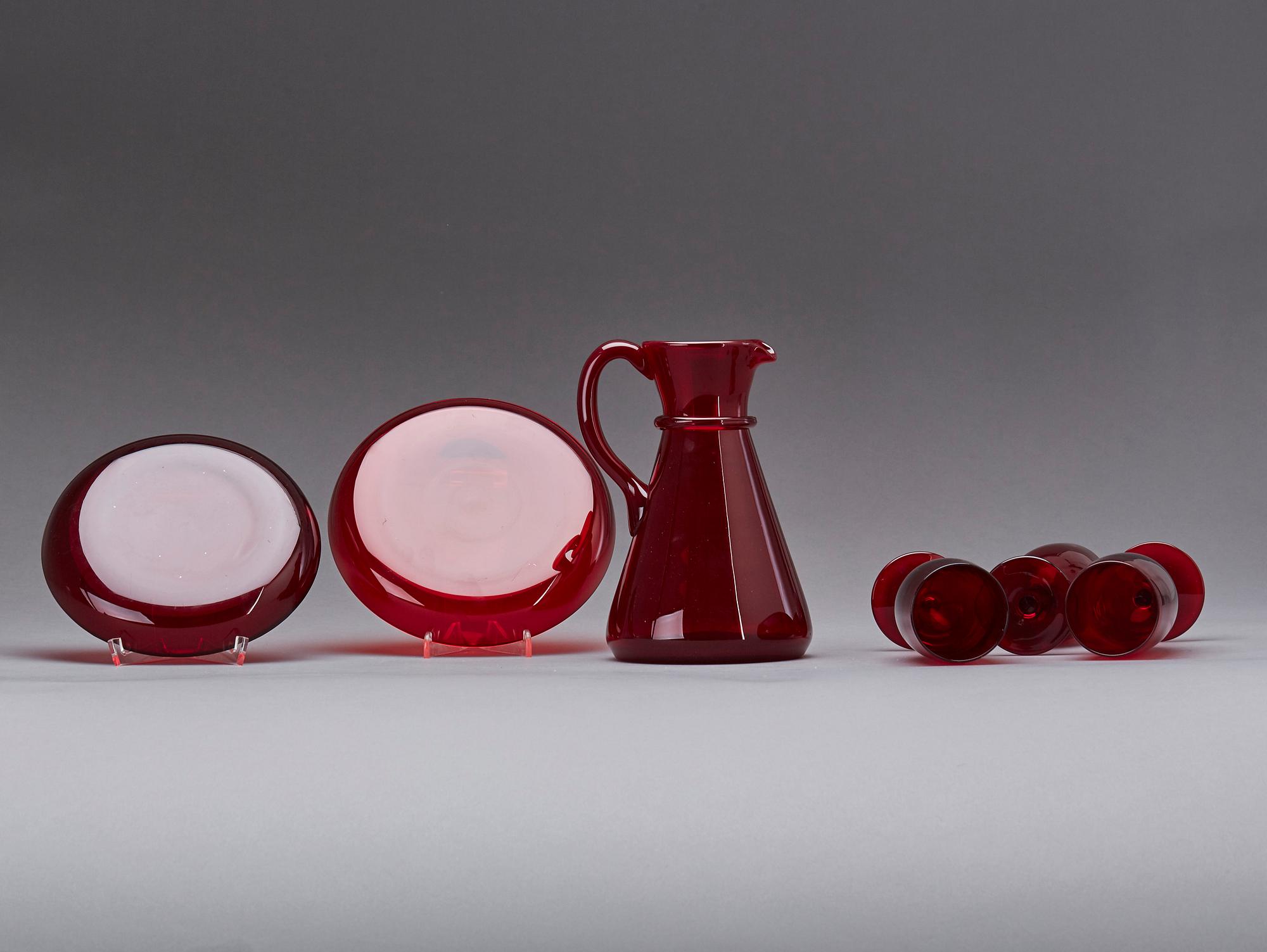 SERVISDELAR, 19 delar, glas, Monica Bratt, Reijmyre.