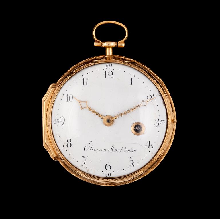 A gold verge pocket watch, Öhman, Sweden, c. 1790-1810.