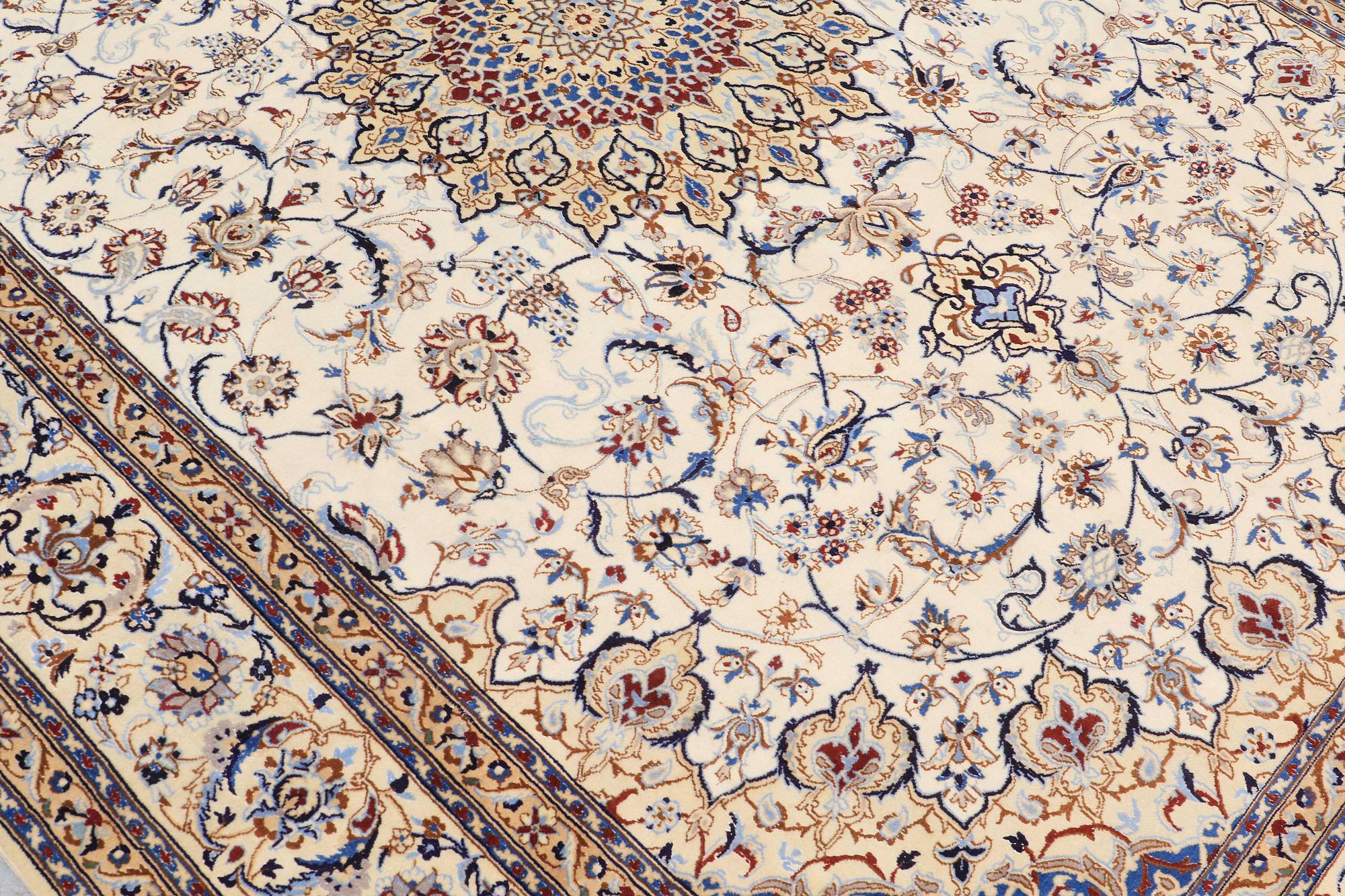 A carpet, Nain part silk, 361 x 262 cm.