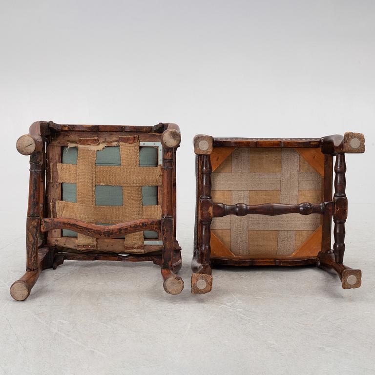 Two late-Baroque stools, around 1700.