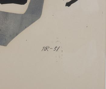 TORSTEN RENQVIST, linoleumsnitt, monogramsign o dat -51.