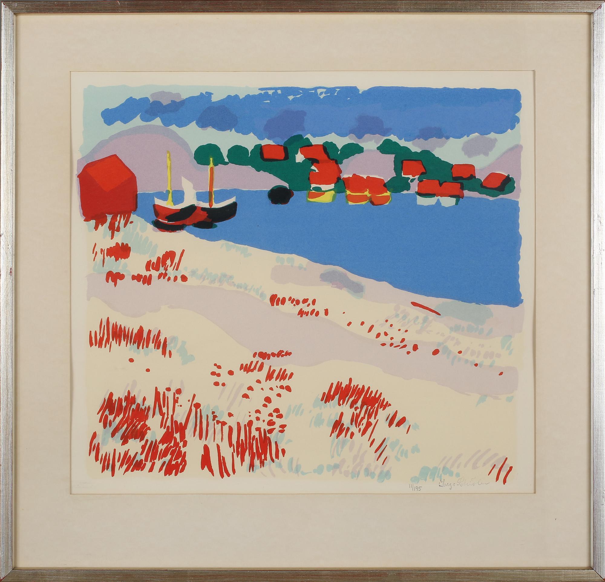 INGE SCHIÖLER, färglitografi, stämpelsignerad och numrerad 11/195.