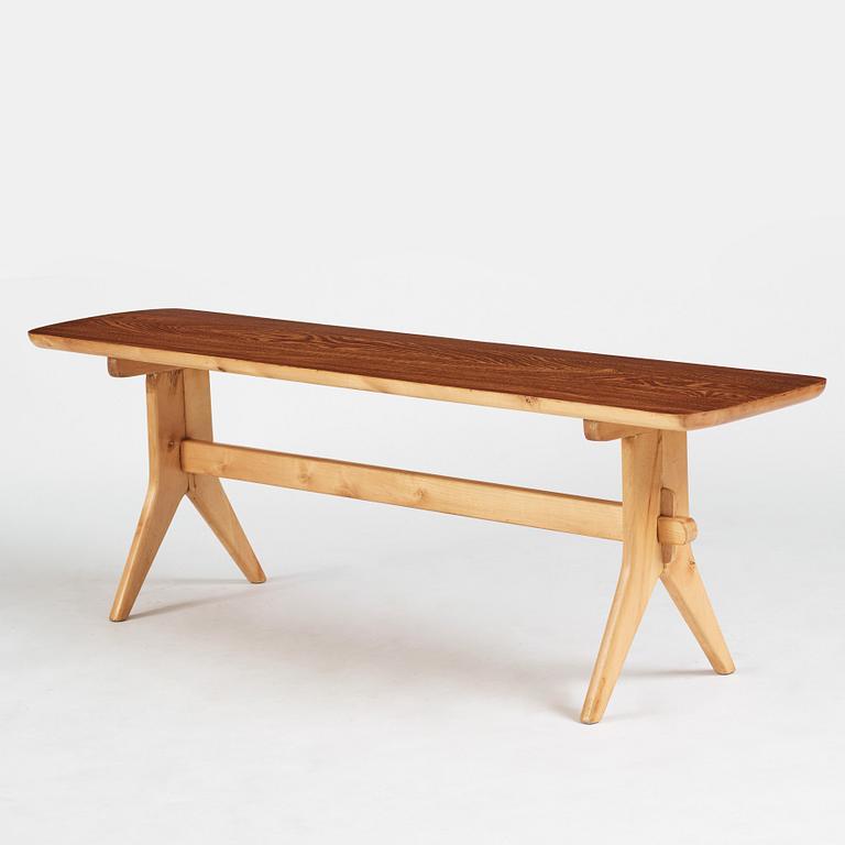 Ilmari Tapiovaara, attributed to, a dinner table with two benches, probably Finland 1950-60's.