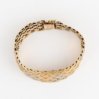 Armband, trefärgat guld.