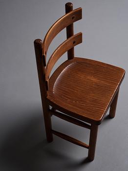 Axel Einar Hjorth, a set of 4 stained pine 'Sandhamn' chairs, Nordiska Kompaniet Sweden 1931-1932.