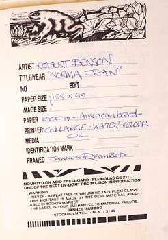 Robert Benson, akvarell och collage, signerad och daterad 1995.