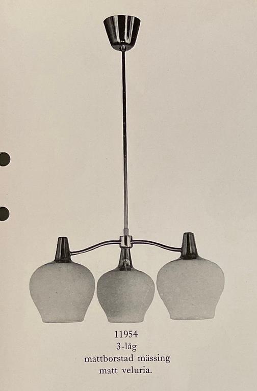 Harald Notini, a pair of ceiling lamps model 11954, Arvid Böhlmarks Lampfabrik, Stockholm, 1950s.