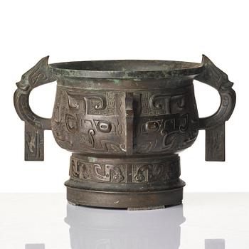 Rökelsekar, brons. Qingdynastin, 1700-/1800-tal.