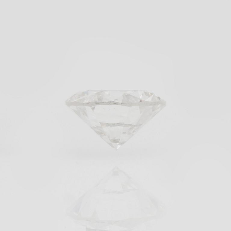 An unmounted brillliant-cut diamond, 1.21 ct, Quality circa G-H/VVS.