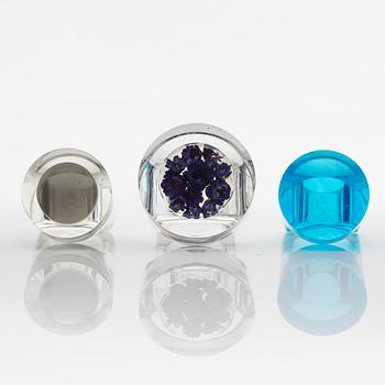 Siv Lagerström, three acrylic rings, 1970s.