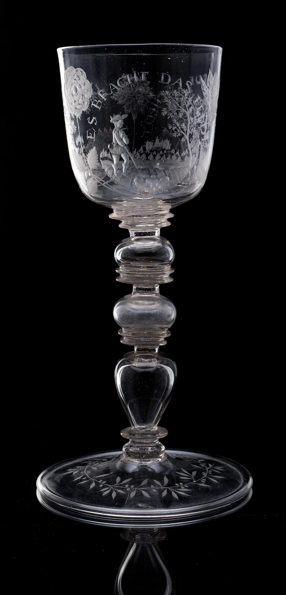 POKALGLAS. Tyskland, 1700-talets första hälft.