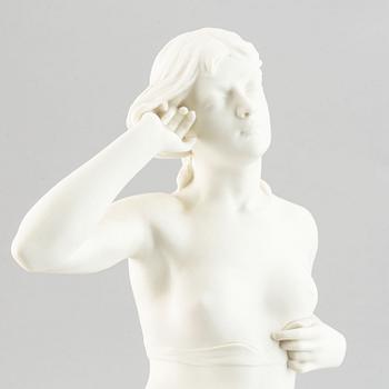 A parian ware figurine after the sculpture "Snöklockan" by Per Hasselberg, Gustavsberg.