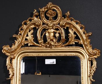 SPEGEL MED KONSOLBORD, nyrokoko, sent 1800-tal.